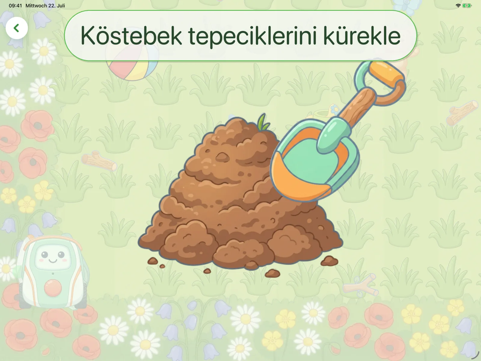 Köstebek tepeciklerini kürekle